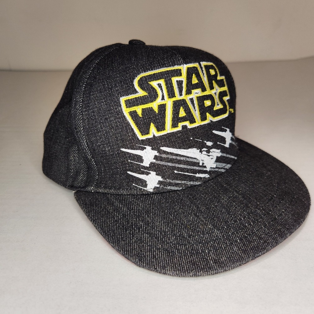 STAR WARS Youth Snapback Hat X-Wing Fighter Black Skull Underbill‎ Licensed